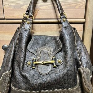 Gucci Dark Brown Monogram Shoulder Bag
